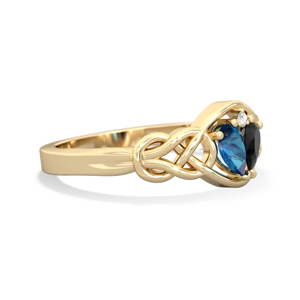 London Topaz Celtic Love Knot 14K Yellow Gold ring R5420