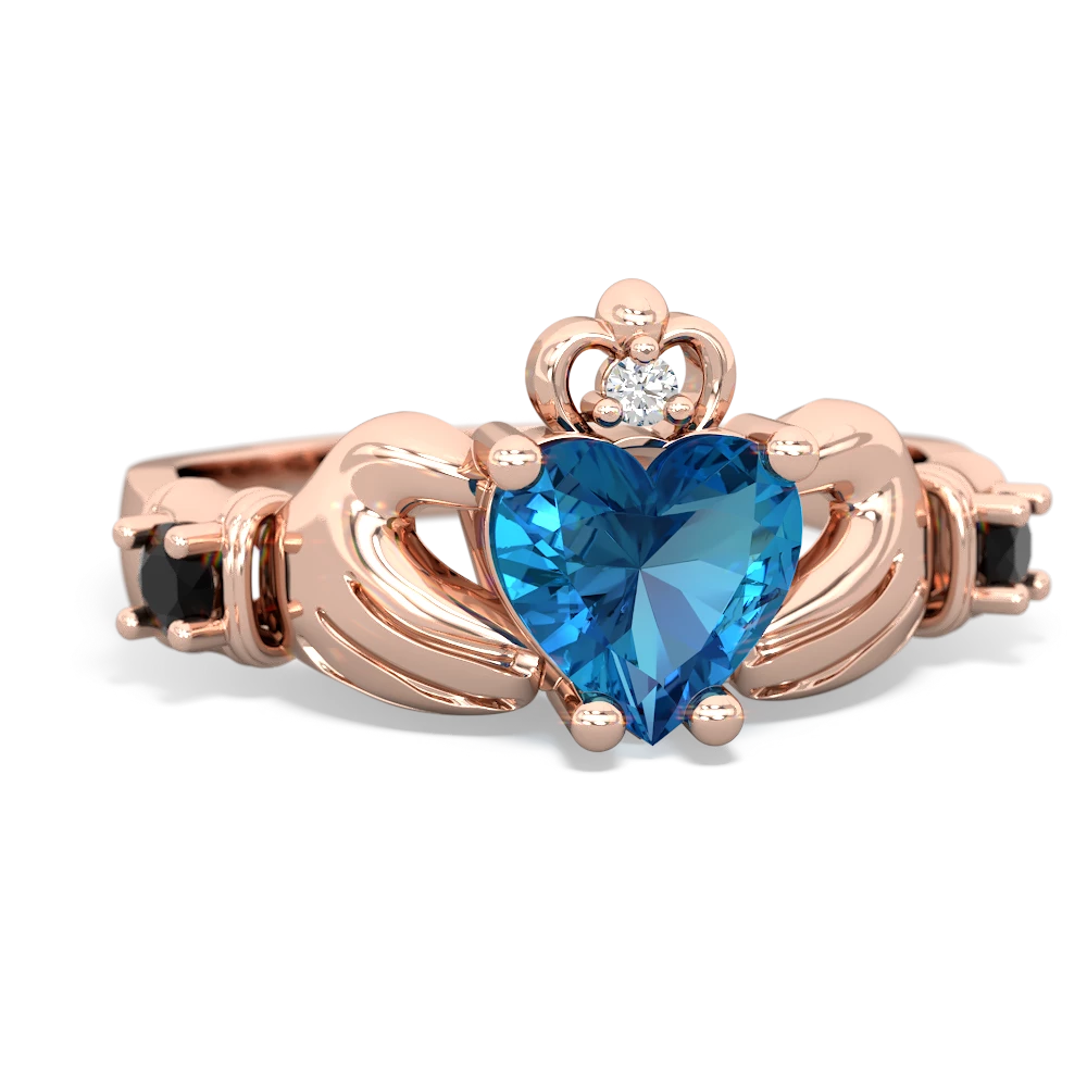 London Topaz Claddagh Keepsake 14K Rose Gold ring R5245