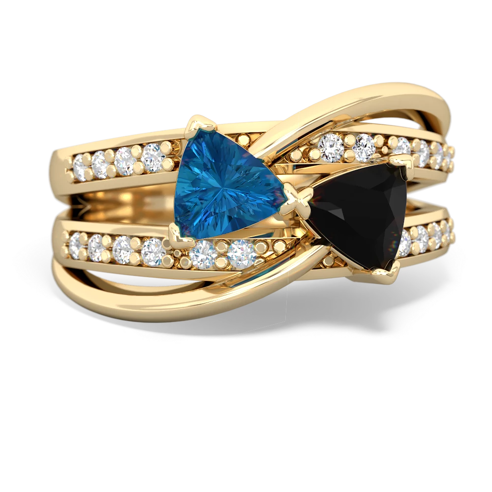 London Topaz Bowtie 14K Yellow Gold ring R2360