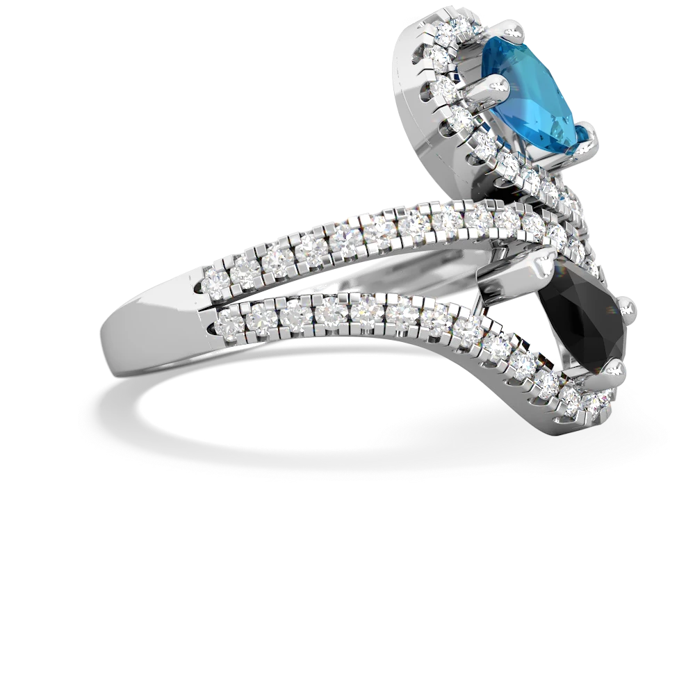 London Topaz Diamond Dazzler 14K White Gold ring R3000