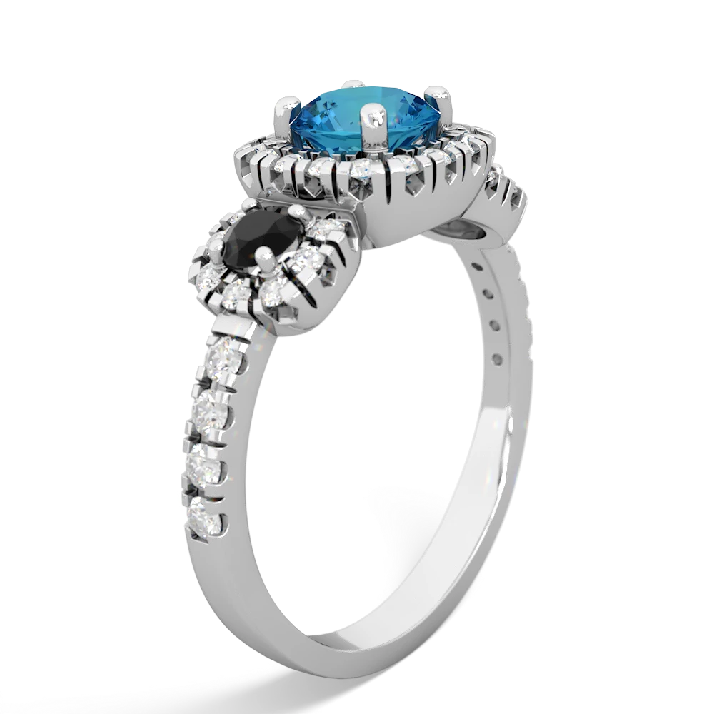 London Topaz Regal Halo 14K White Gold ring R5350