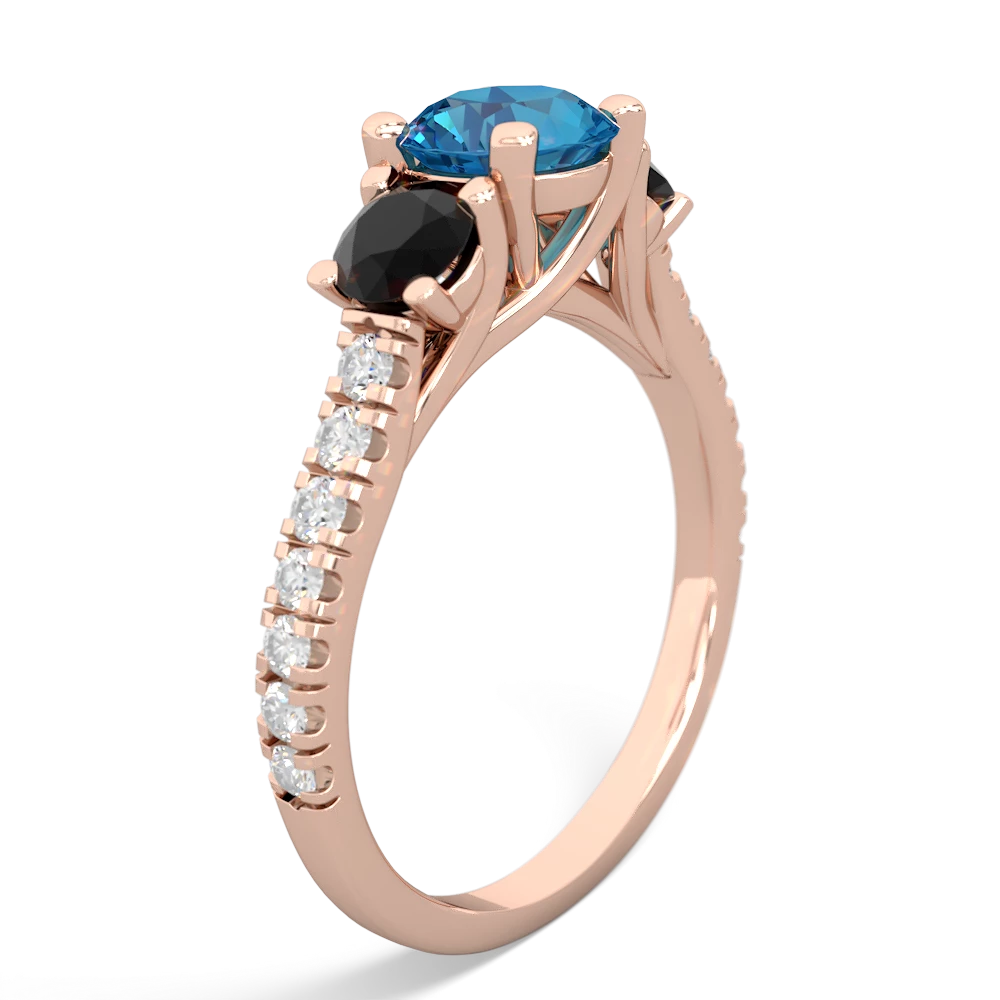 London Topaz Pave Trellis 14K Rose Gold ring R5500