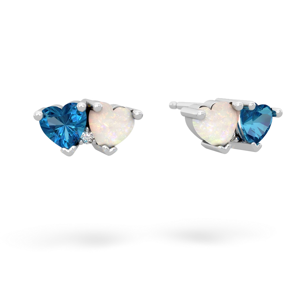 London Topaz Sweethearts 14K White Gold earrings E5260