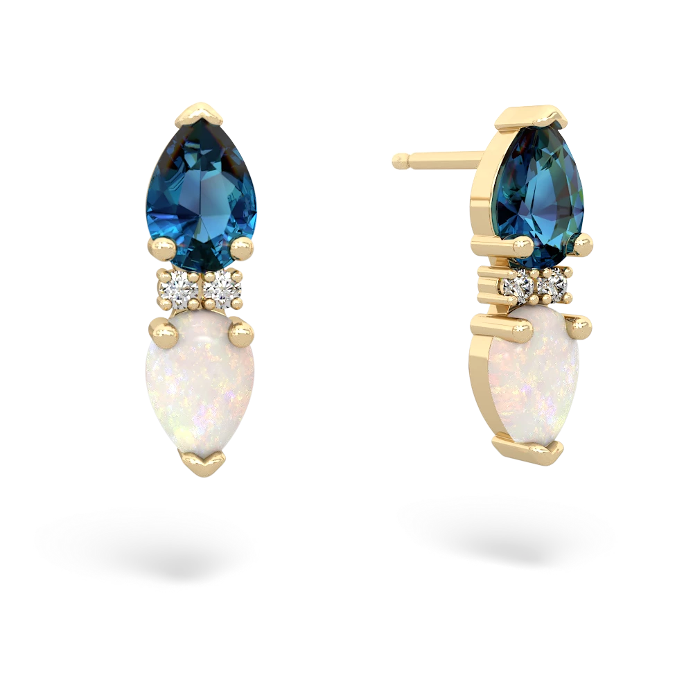 London Topaz Bowtie Drop 14K Yellow Gold earrings E0865