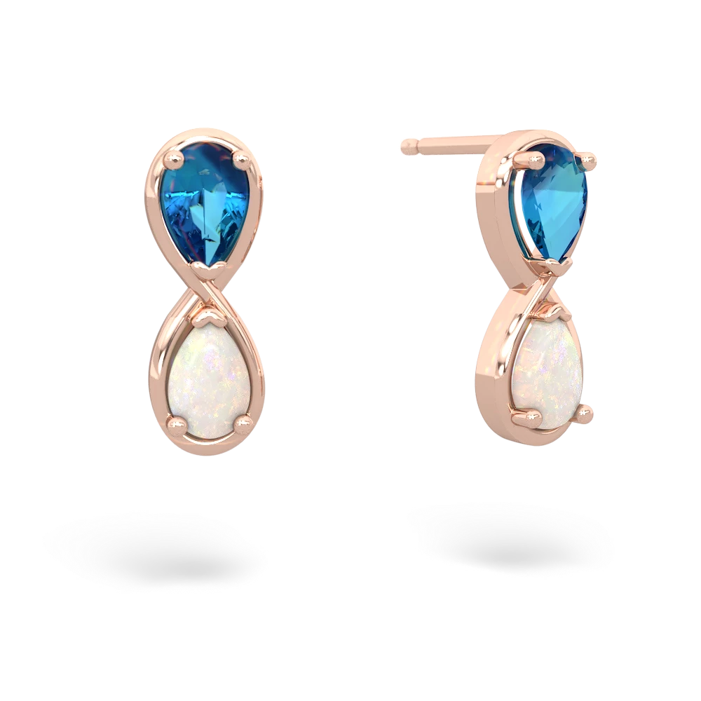 London Topaz Infinity 14K Rose Gold earrings E5050