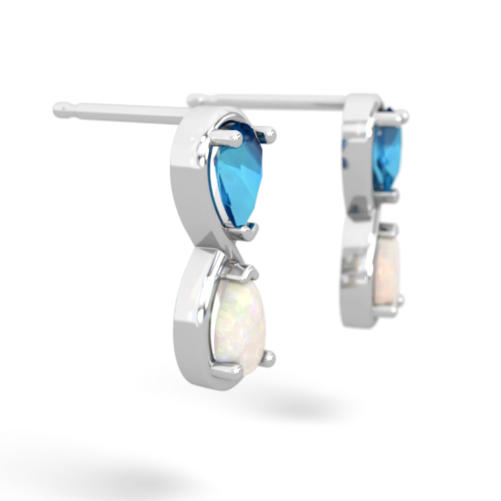 London Topaz Infinity 14K White Gold earrings E5050