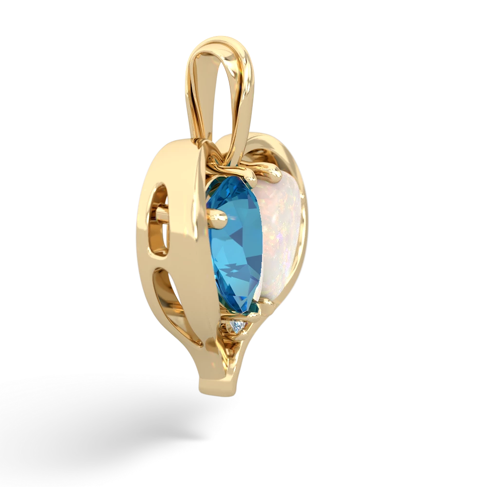 London Topaz Two Become One 14K Yellow Gold pendant P5330