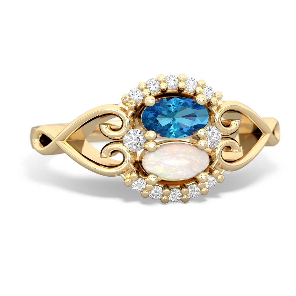 London Topaz Love Nest 14K Yellow Gold ring R5860