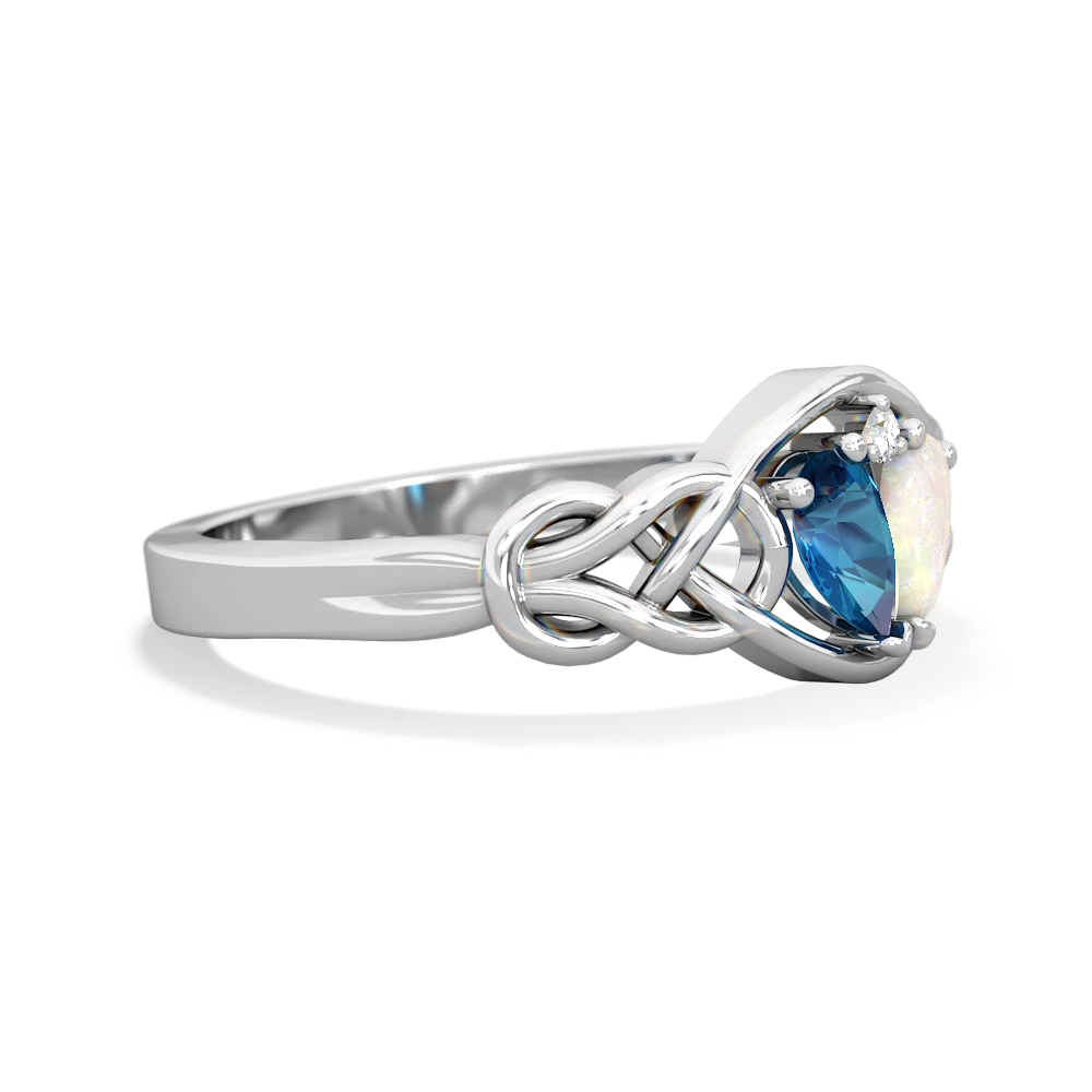 London Topaz Celtic Love Knot 14K White Gold ring R5420