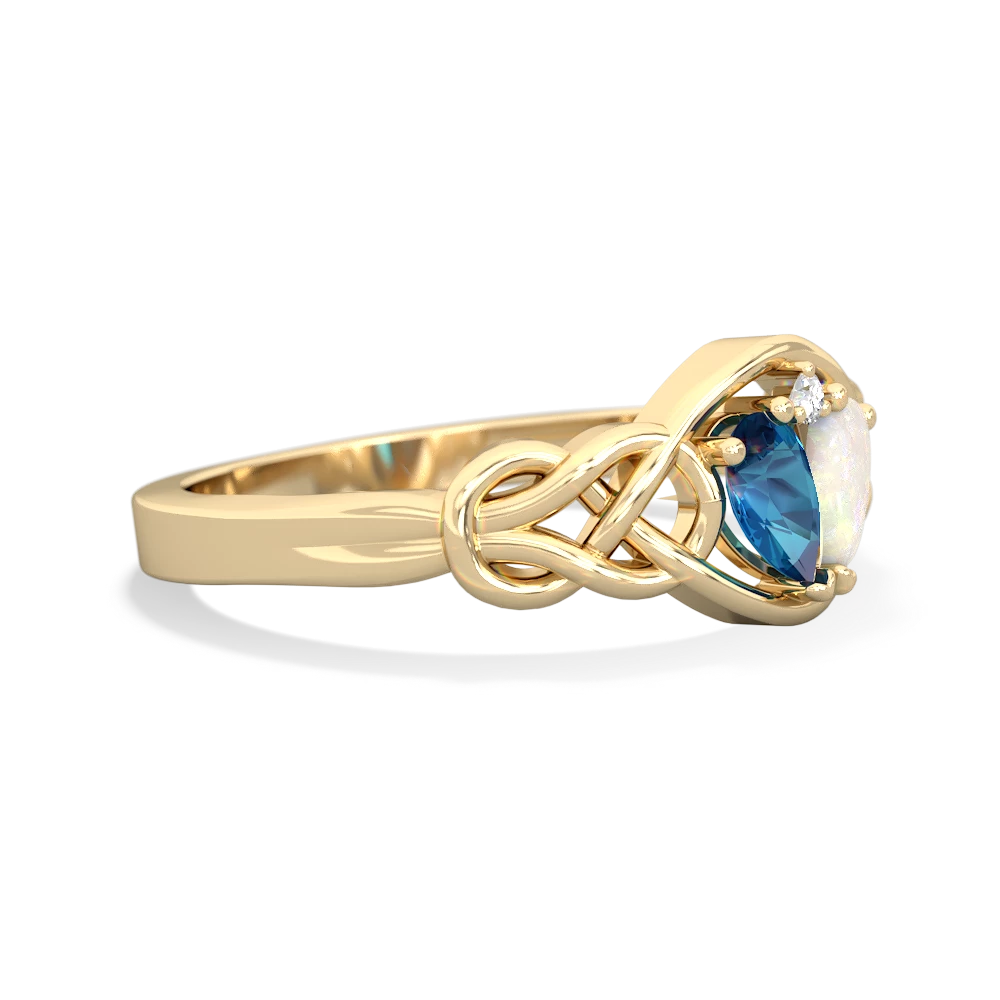 London Topaz Celtic Love Knot 14K Yellow Gold ring R5420