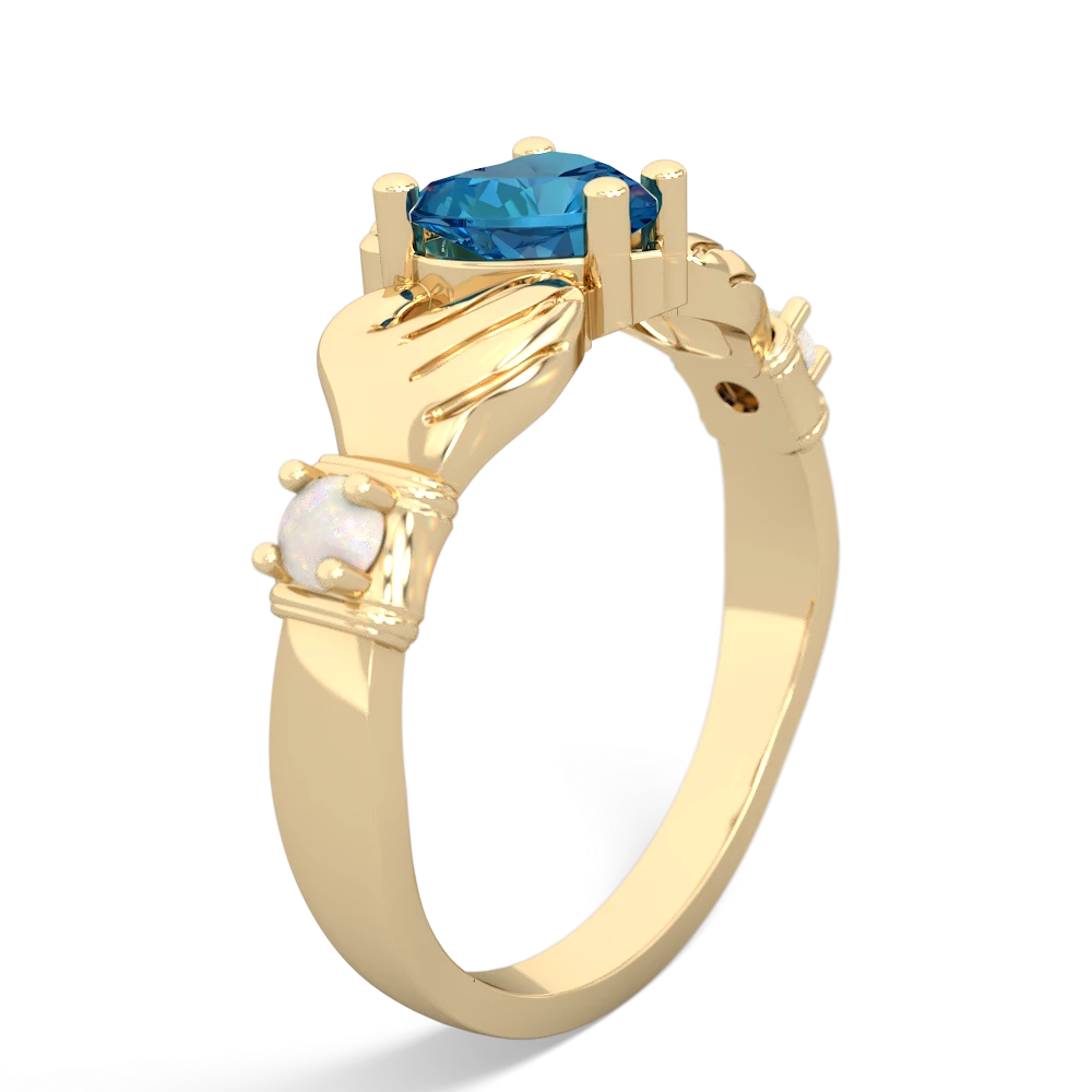 London Topaz Claddagh Keepsake 14K Yellow Gold ring R5245