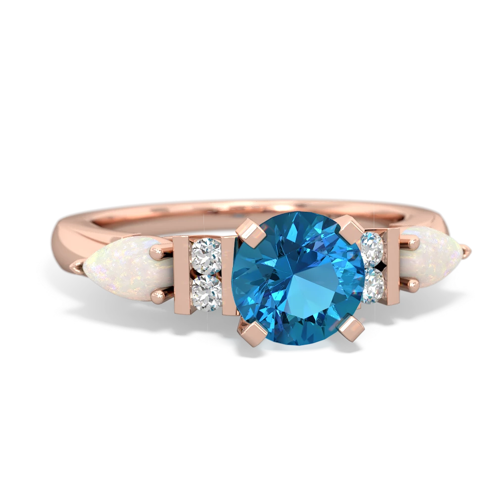 London Topaz 6Mm Round Eternal Embrace Engagement 14K Rose Gold ring R2005