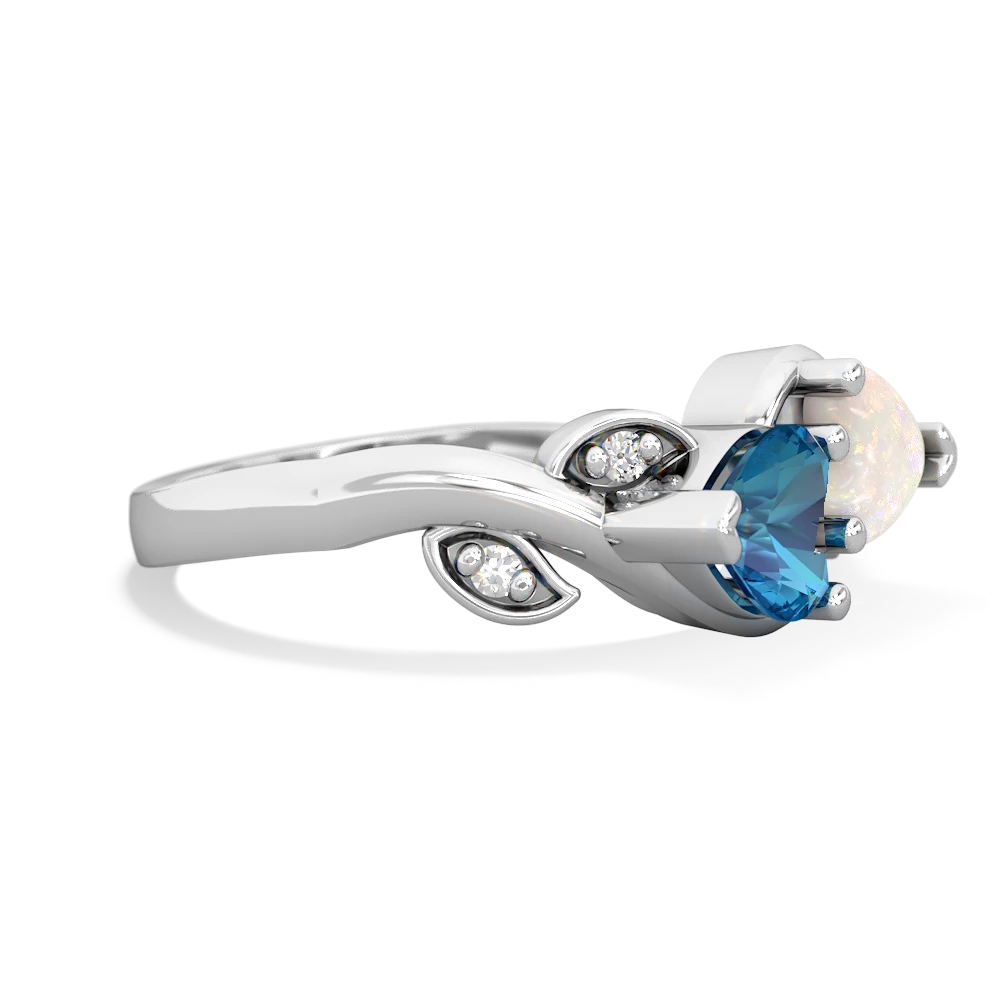 London Topaz Floral Elegance 14K White Gold ring R5790