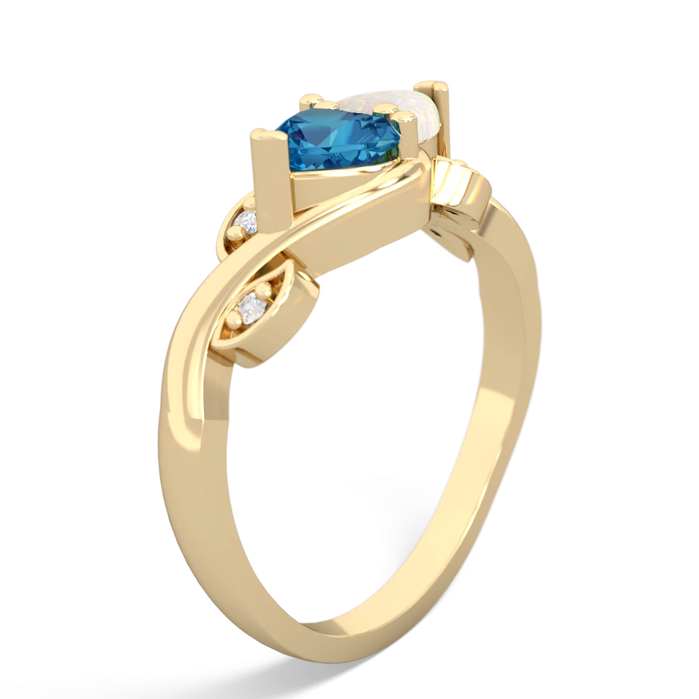 London Topaz Floral Elegance 14K Yellow Gold ring R5790