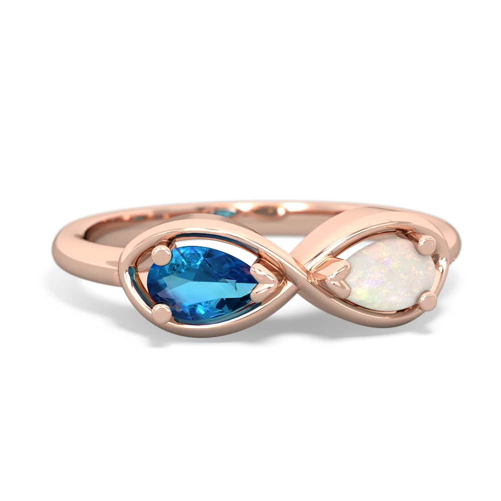 London Topaz Infinity 14K Rose Gold ring R5050