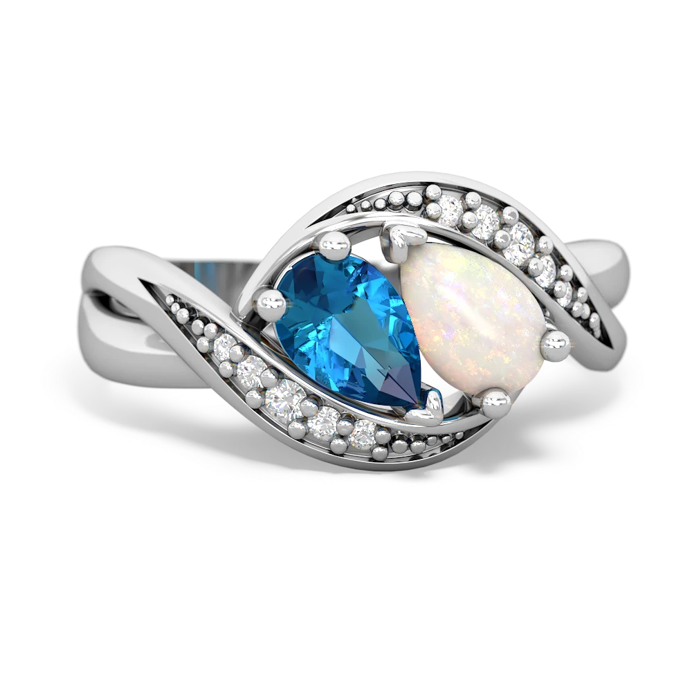 London Topaz Summer Winds 14K White Gold ring R5342