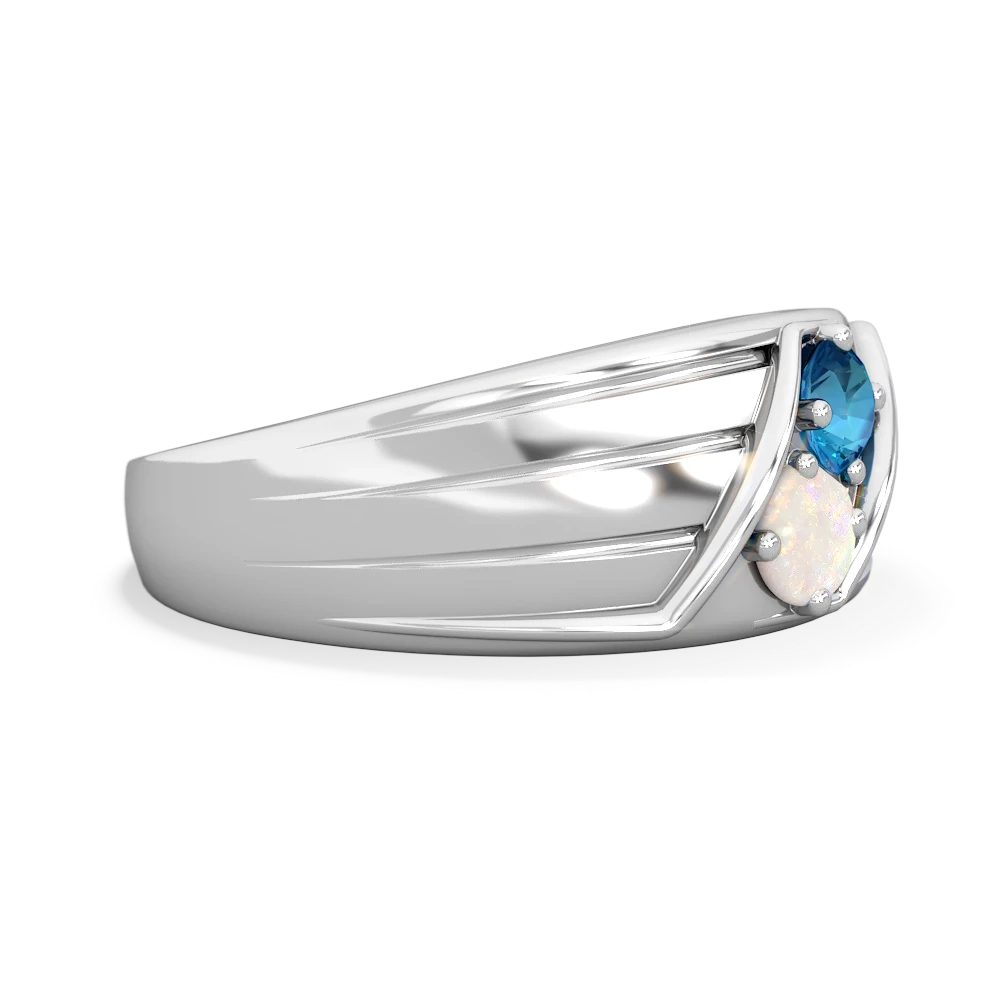 London Topaz Men's Streamline 14K White Gold ring R0460