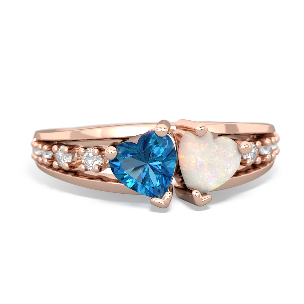 London Topaz Heart To Heart 14K Rose Gold ring R3342