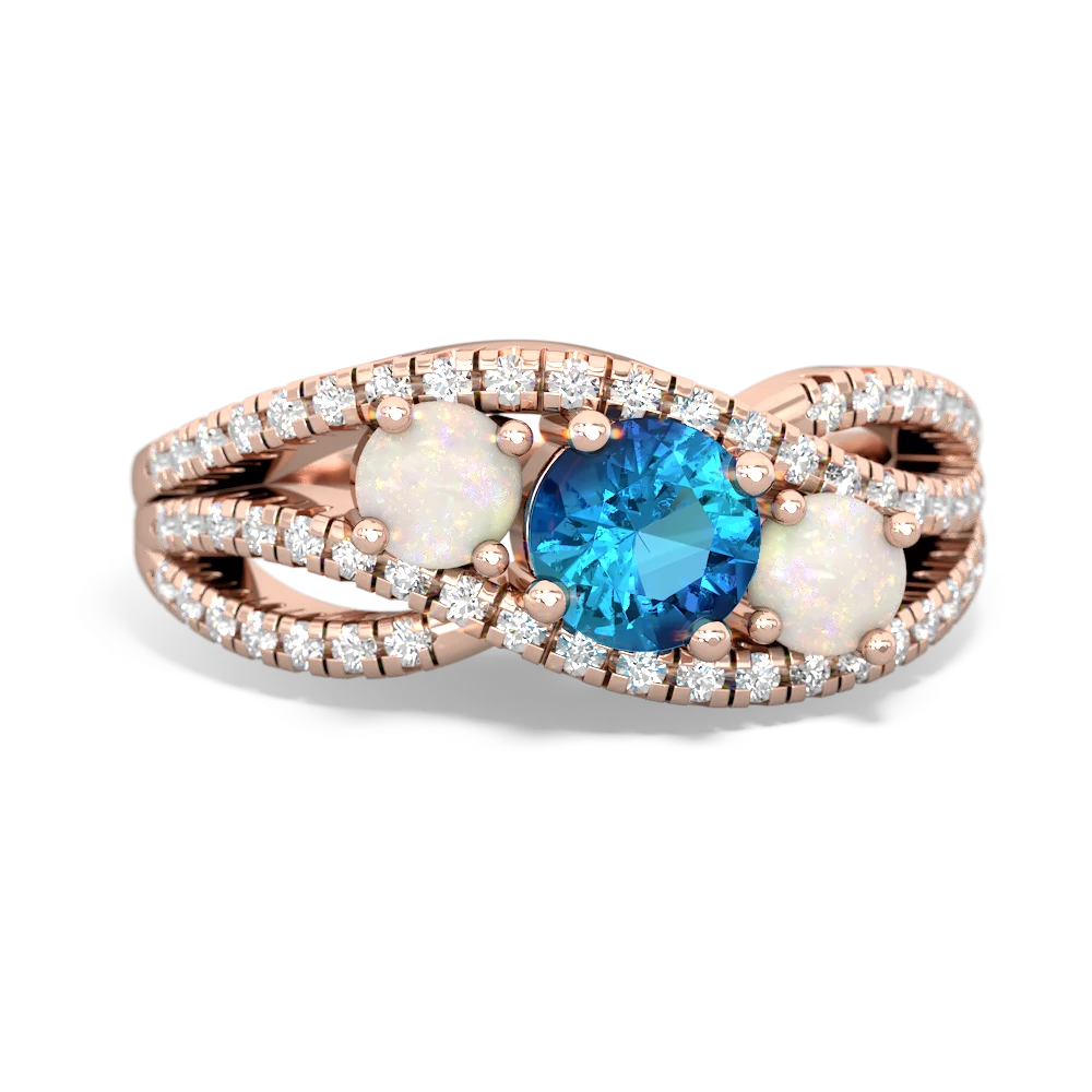 London Topaz Three Stone Aurora 14K Rose Gold ring R3080