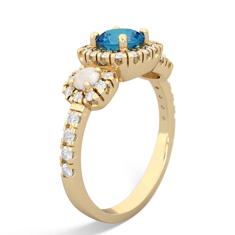 London Topaz Regal Halo 14K Yellow Gold ring R5350