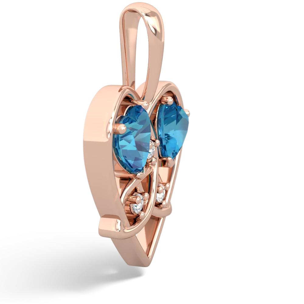 London Topaz Celtic Trinity Heart 14K Rose Gold pendant P5331