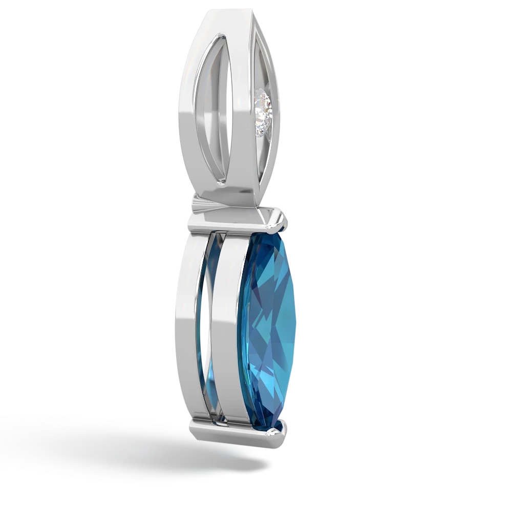 London Topaz Marquise Drop 14K White Gold pendant P5333