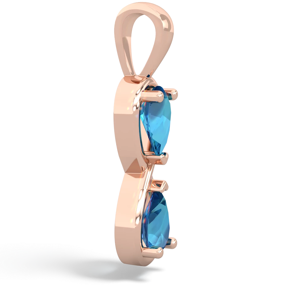 London Topaz Infinity 14K Rose Gold pendant P5050