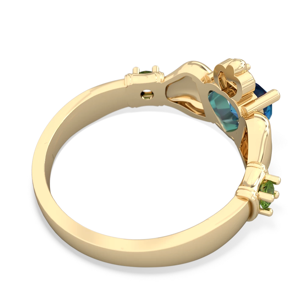 London Topaz Claddagh Keepsake 14K Yellow Gold ring R5245