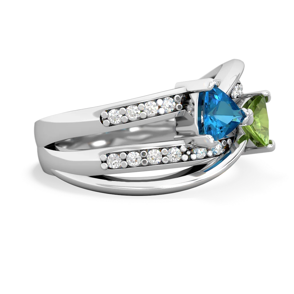 London Topaz Bowtie 14K White Gold ring R2360