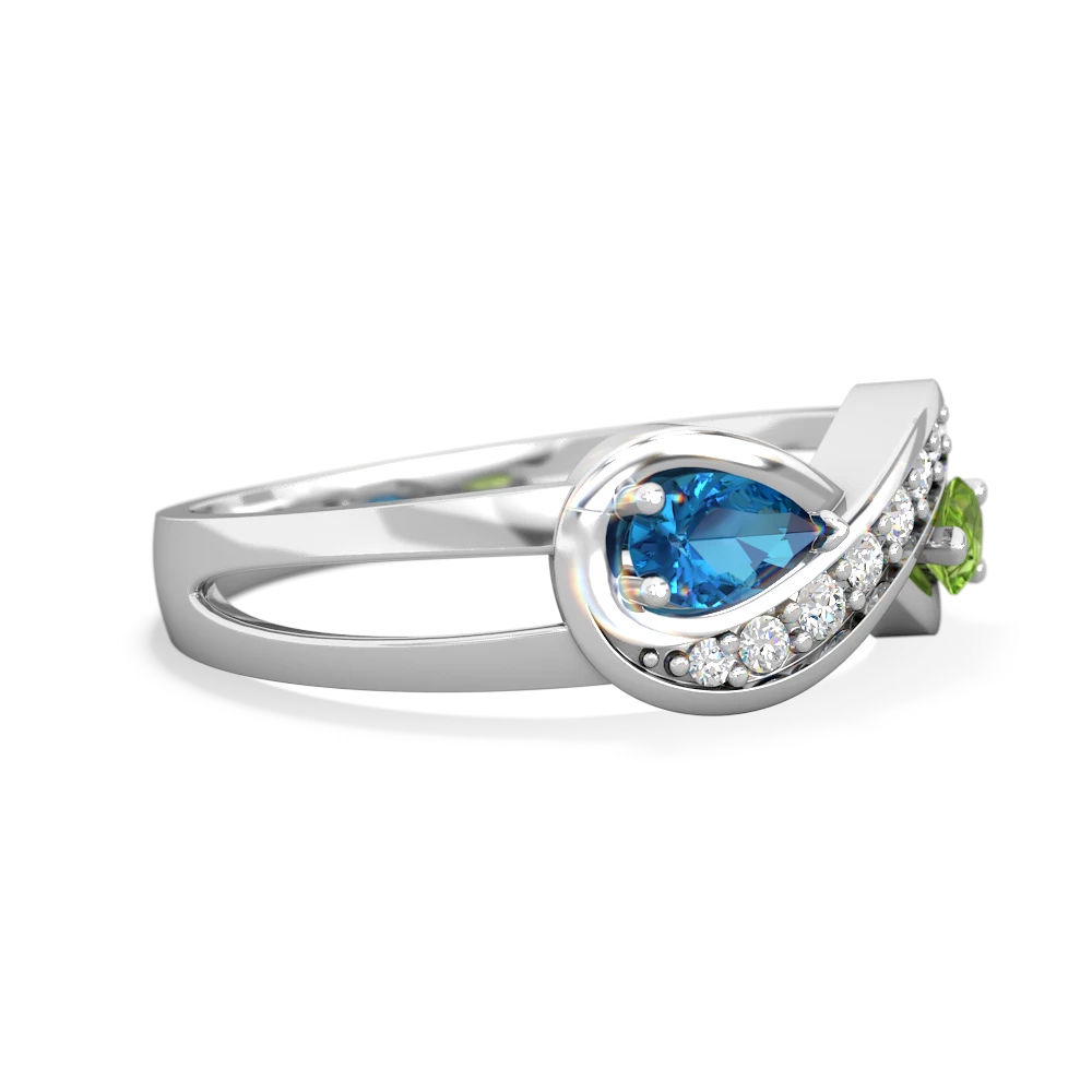 London Topaz Diamond Infinity 14K White Gold ring R5390