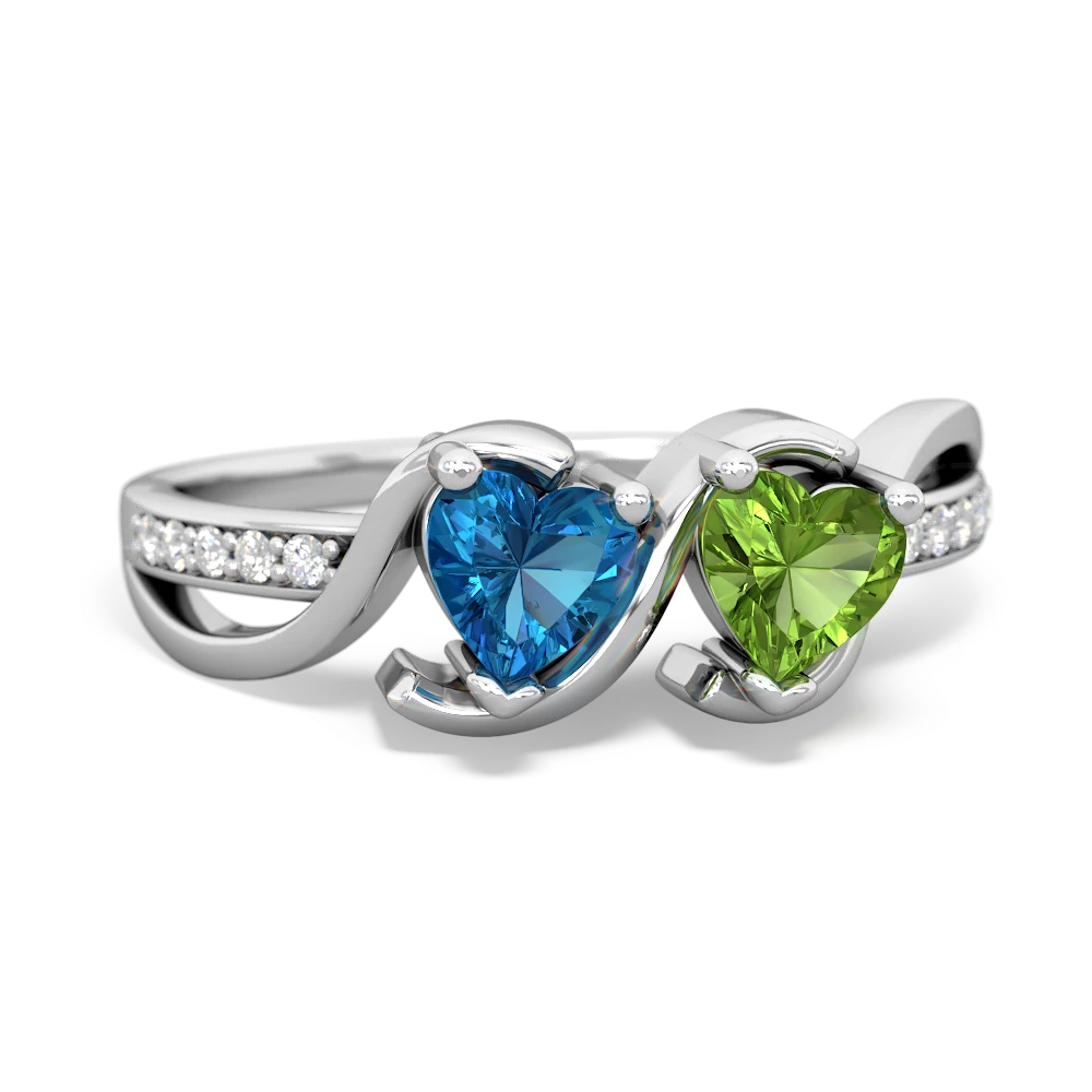 London Topaz Side By Side 14K White Gold ring R3090