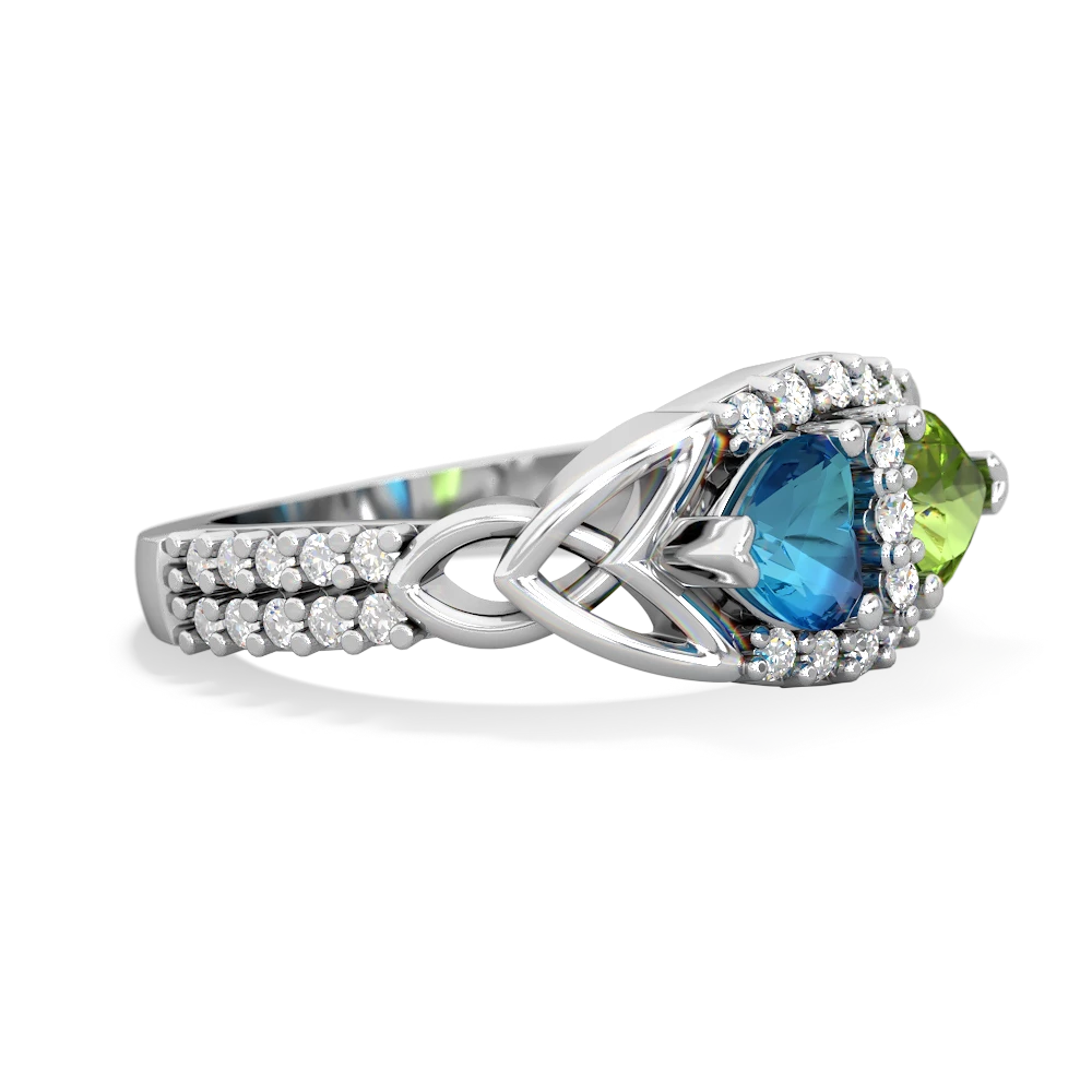 London Topaz Sparkling Celtic Knot 14K White Gold ring R2645