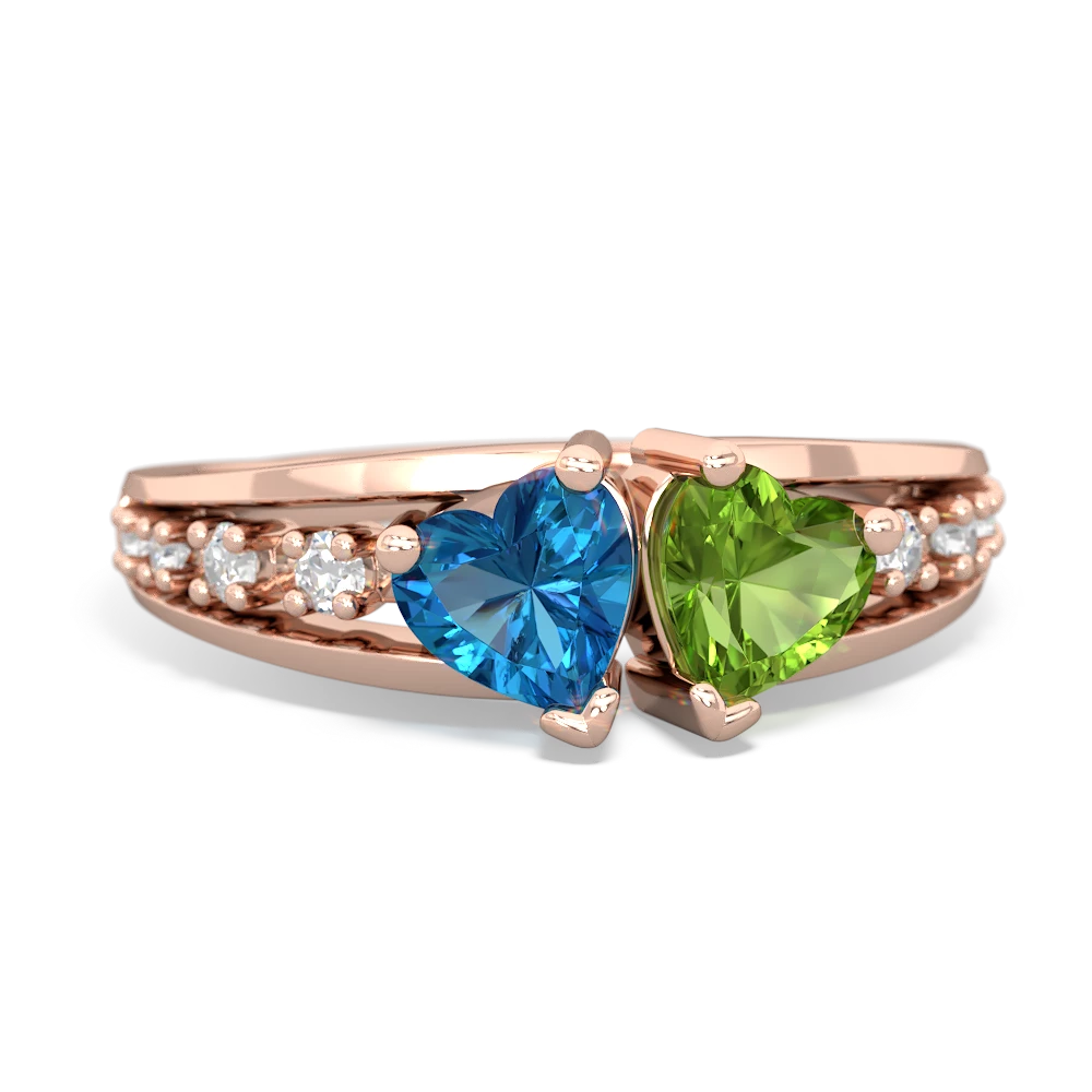 London Topaz Heart To Heart 14K Rose Gold ring R3342