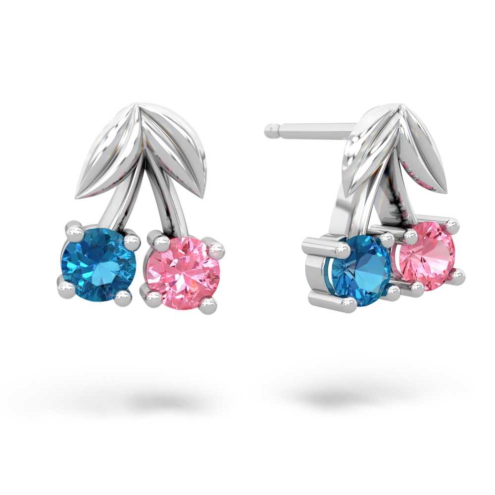 Birthstone Stud Earrings in 14K Gold or 14K White Gold - Pink Sapphire