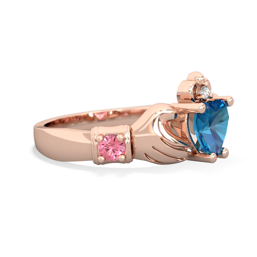 London Topaz Claddagh Keepsake 14K Rose Gold ring R5245