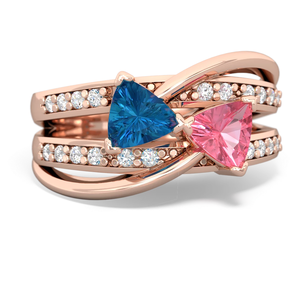 London Topaz Bowtie 14K Rose Gold ring R2360