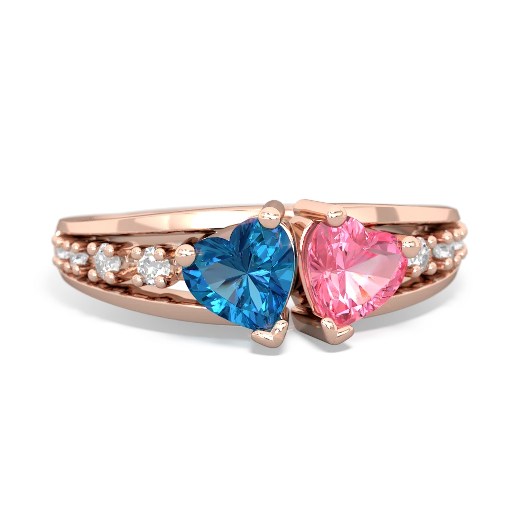 London Topaz Heart To Heart 14K Rose Gold ring R3342