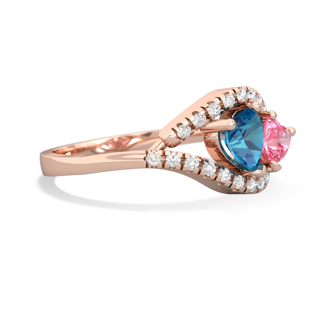 London Topaz Mother And Child 14K Rose Gold ring R3010