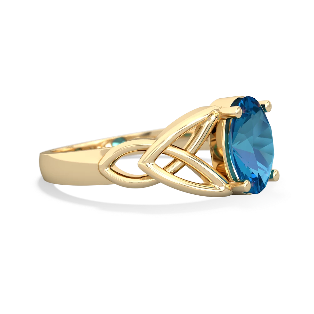 London Topaz Celtic Trinity Knot 14K Yellow Gold ring R2389