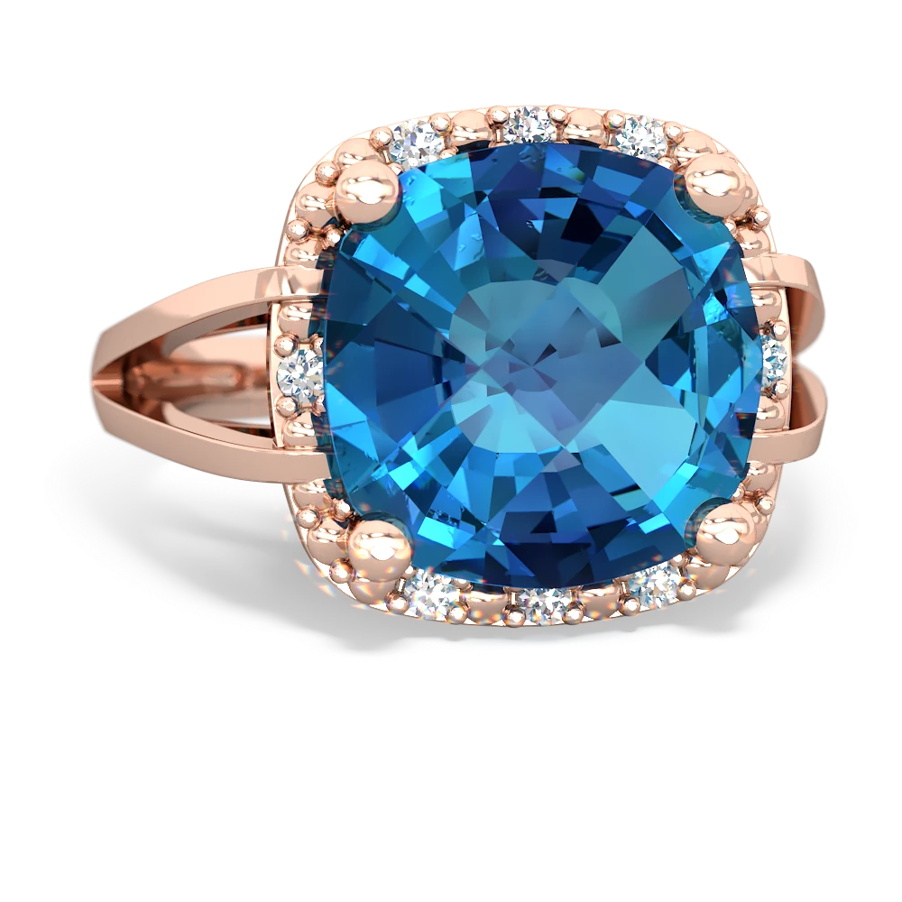 London Topaz Art Deco Cocktail 14K Rose Gold ring R2498