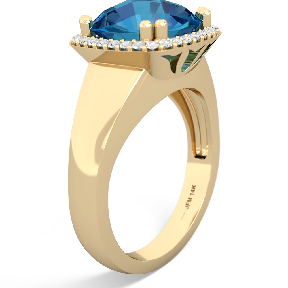 London Topaz Halo Cocktail 14K Yellow Gold ring R2544