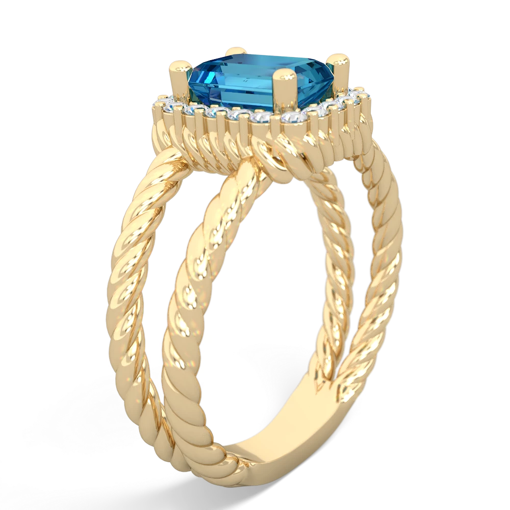 London Topaz Rope Split Band 14K Yellow Gold ring R2628