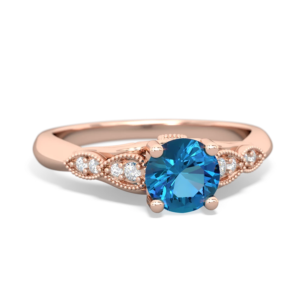 London Topaz Antique Elegance 14K Rose Gold ring R3100