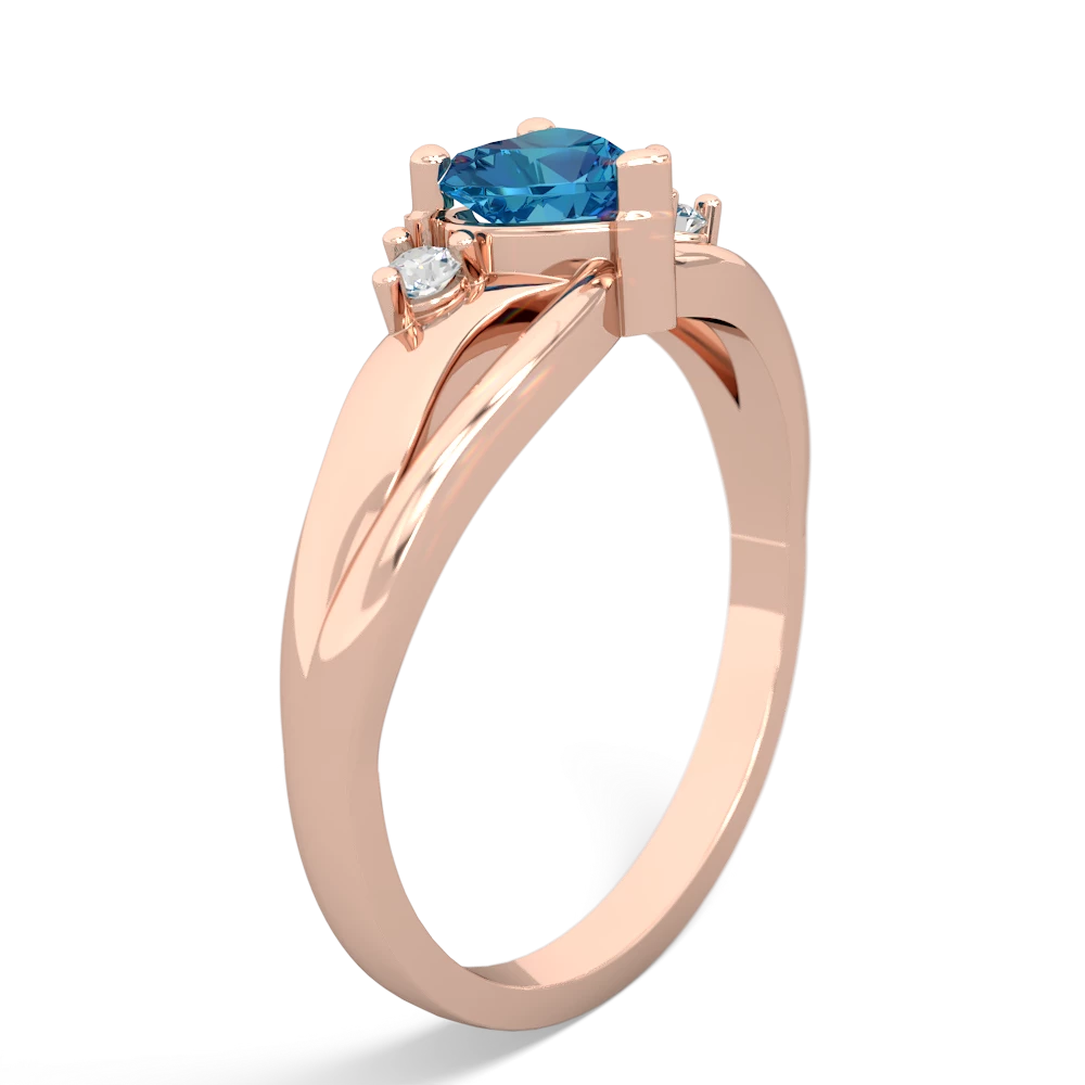 London Topaz Split Band Swirl 14K Rose Gold ring R2130