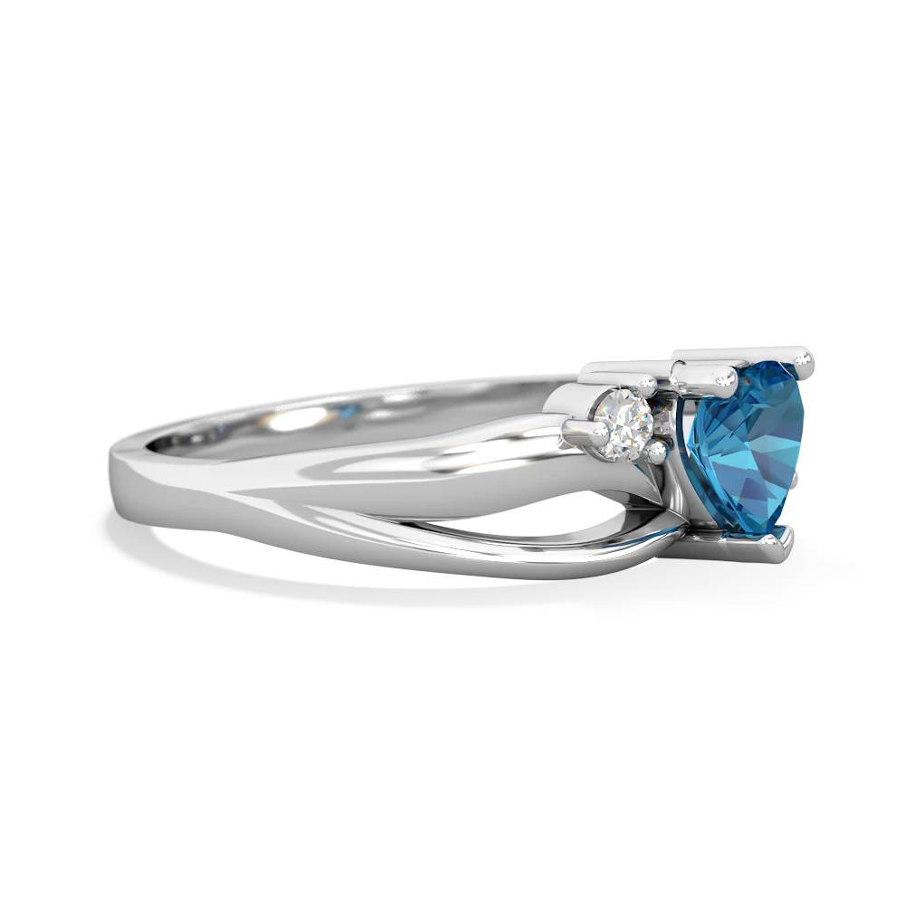 London Topaz Split Band Swirl 14K White Gold ring R2130