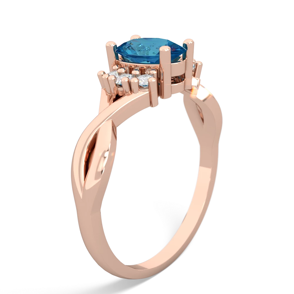 London Topaz Victorian Twist 14K Rose Gold ring R2497