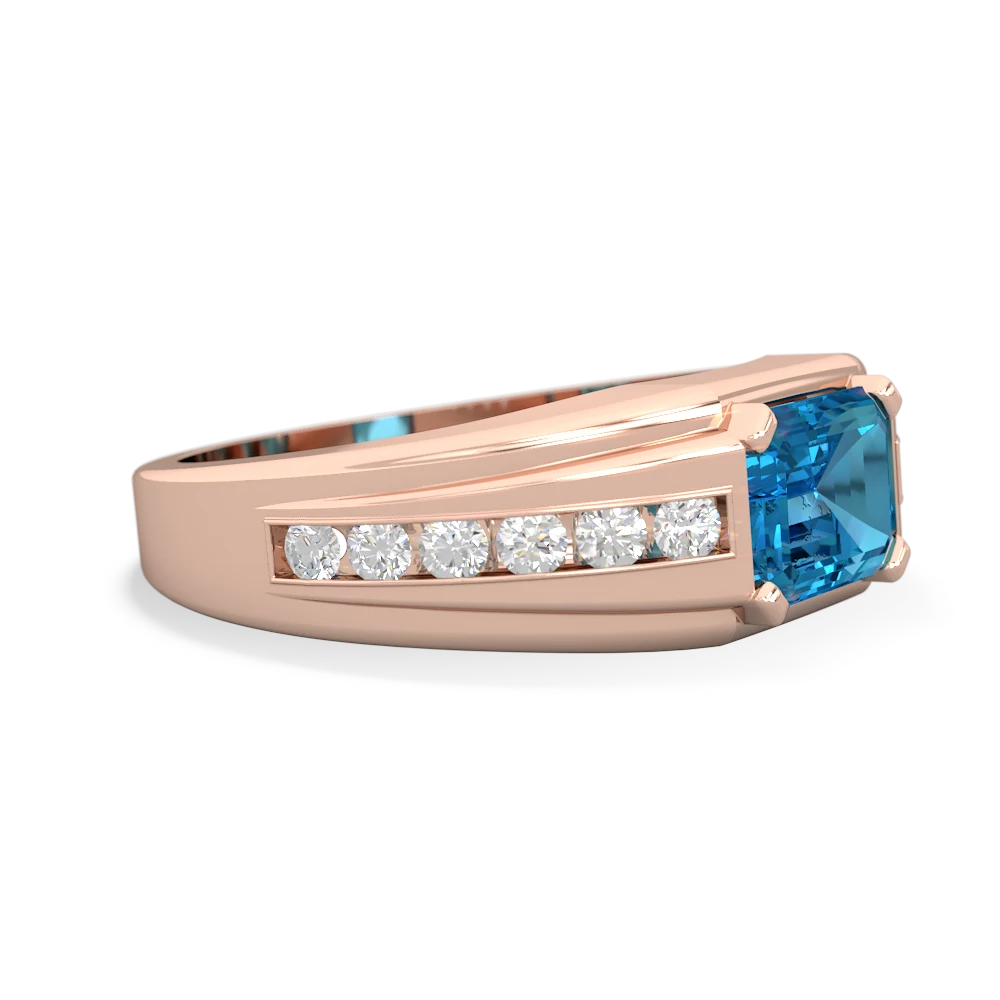 London Topaz Men's Diamond Channel 14K Rose Gold ring R0500