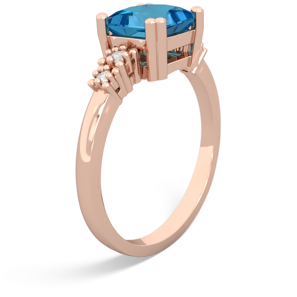 London Topaz Art Deco Princess 14K Rose Gold ring R2014