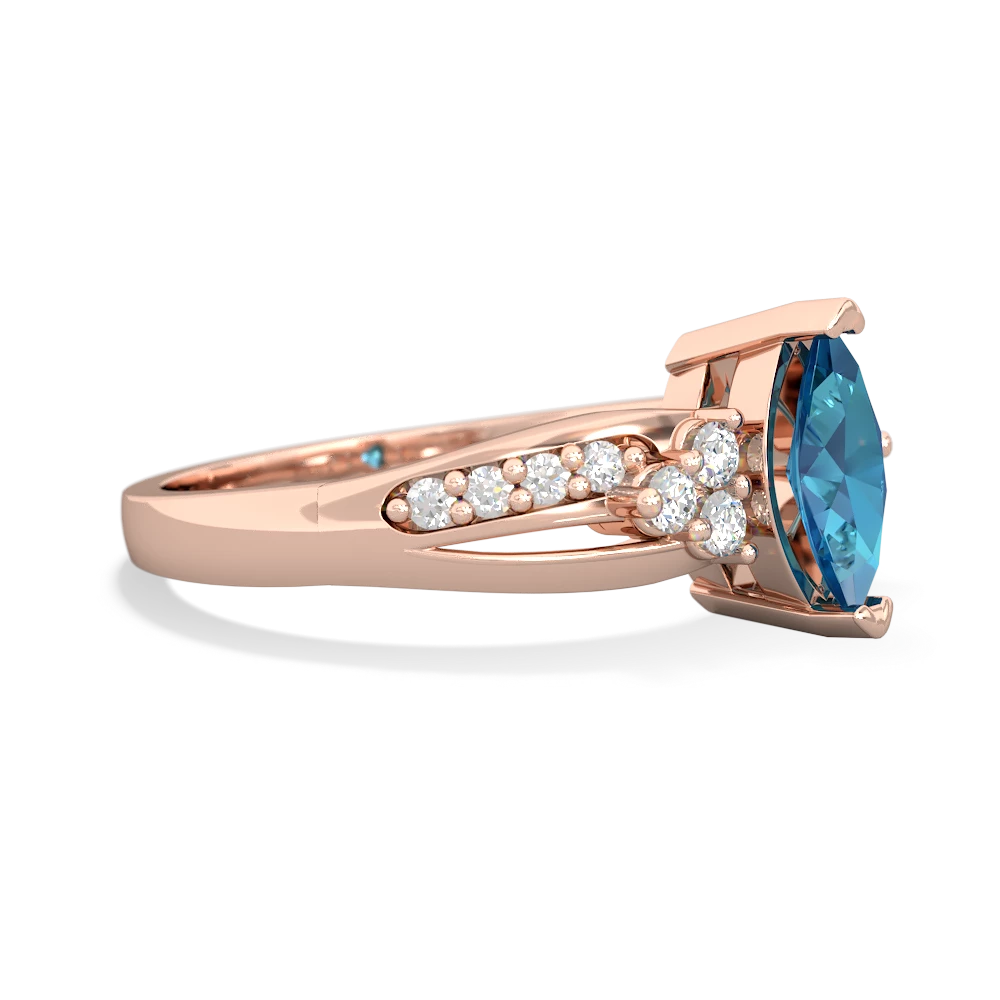 London Topaz Royal Marquise 14K Rose Gold ring R2343