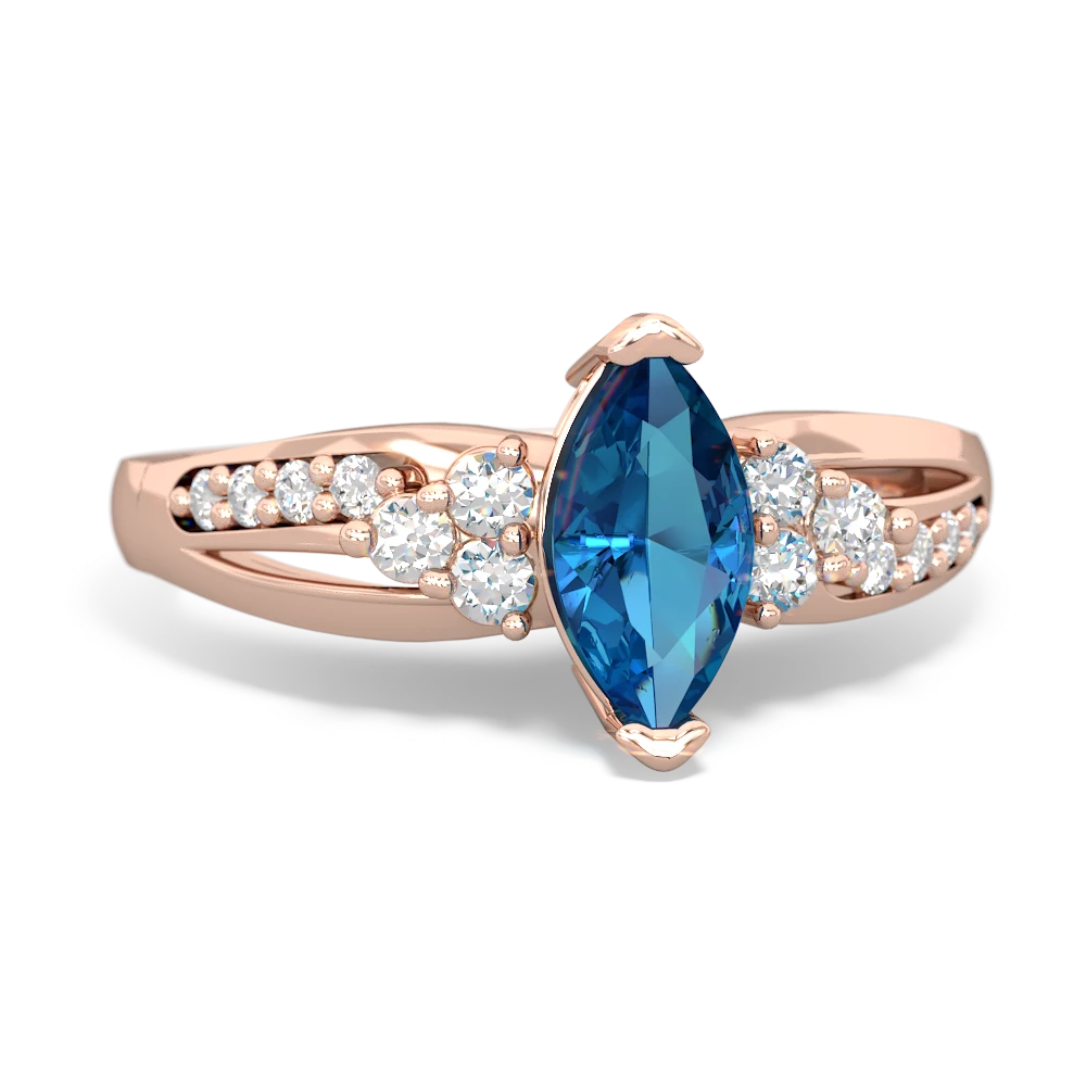 London Topaz Royal Marquise 14K Rose Gold ring R2343